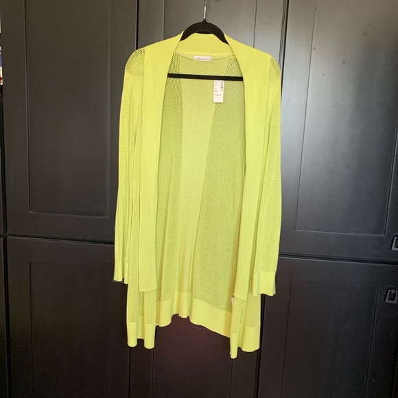 Reitmans Sweaters - Lime Green Open-Front Women's cardigan. XL